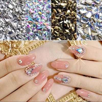 100 szt. Mieszane Kryształowe AB Cyrkonie do Paznokci Flatback rhiney Szklane Kamienie Ozdobne do Paznokci 3D DIY Ozdoby do Manicure