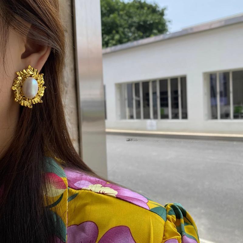 

DIMANAF 2023 Four Seasons Earrings Retro Accessory Long Ethnic Style Leaf Simple Accessories Earrings 187