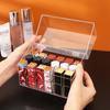 Transparent Lipstick and Nail Polish Organizer with Multi-Grid Storage