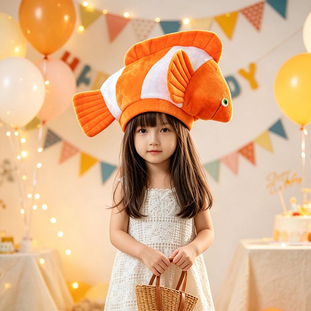 Funny Cartoon Fish Hat Creative Fish Head Cover Fashion 3D Party Hat Role Playing