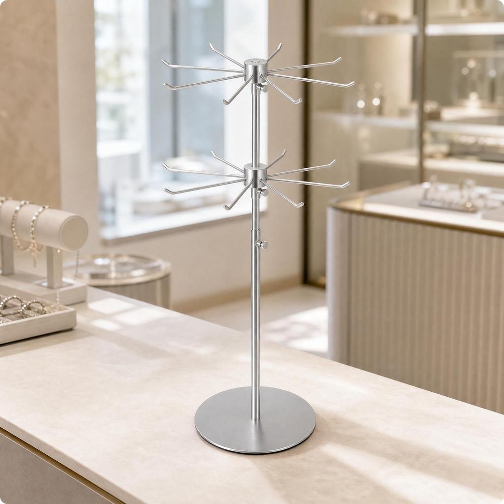 Rotating Jewelry Display Stand Sturdy Necklace Tree Stable for Boutiques
