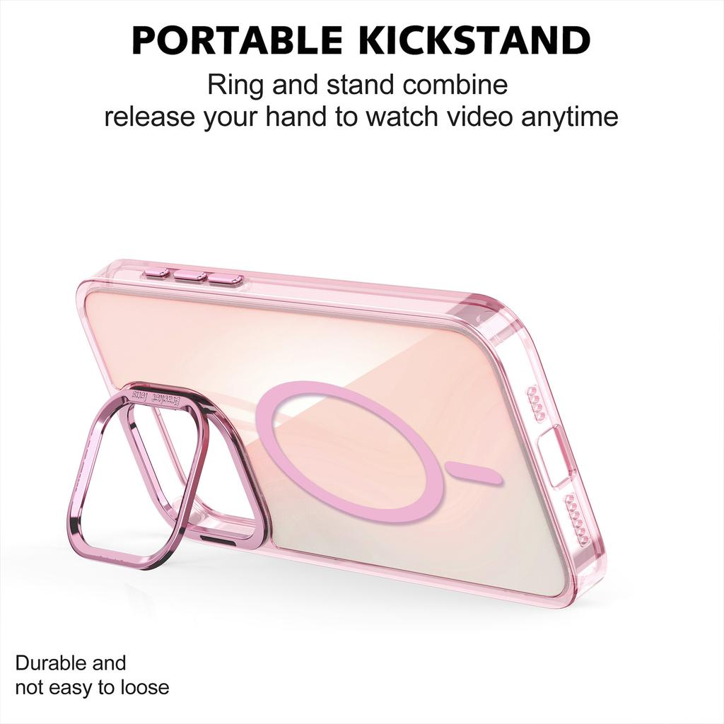 Camera Stand Solid Color for MagSafe Case For iPhone 16 Pro Max 15 14 Pro 13 12 Lens Bracket Protection Shockproof Magnetic Slim Hard PC Phone Cover
