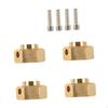 4 Brass Hex Wheel Hub Adapters, Extensions, Pin Mounting Accessories, Suitable for