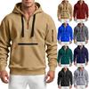 Men's Zip Up Hoodie with Multiple Pockets Casual Athletic Sweatshirt for Spring and Fall