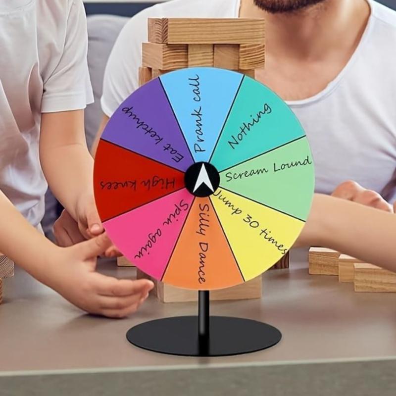 1Pcs Acrylic Color Roulette Wheel Tabletop Prize Wheel Dry Erase Spin Wheel Spinner Game Heavy Duty Editable Spin Wheel