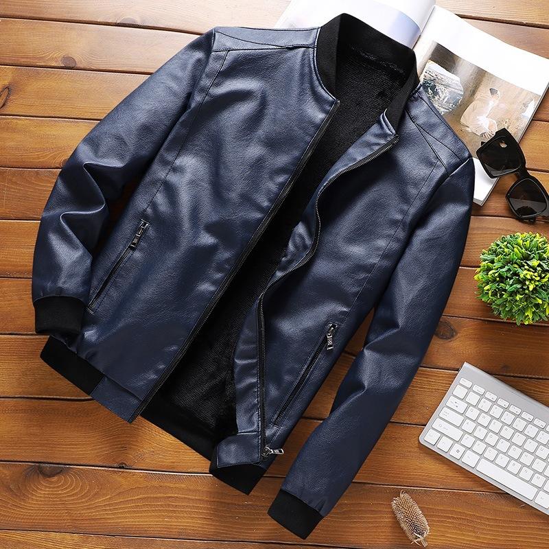 Source Large Size Men's Leather Jacket Business Fashion Casual Trend Spring Leather Jacket Men's Leather Jacket