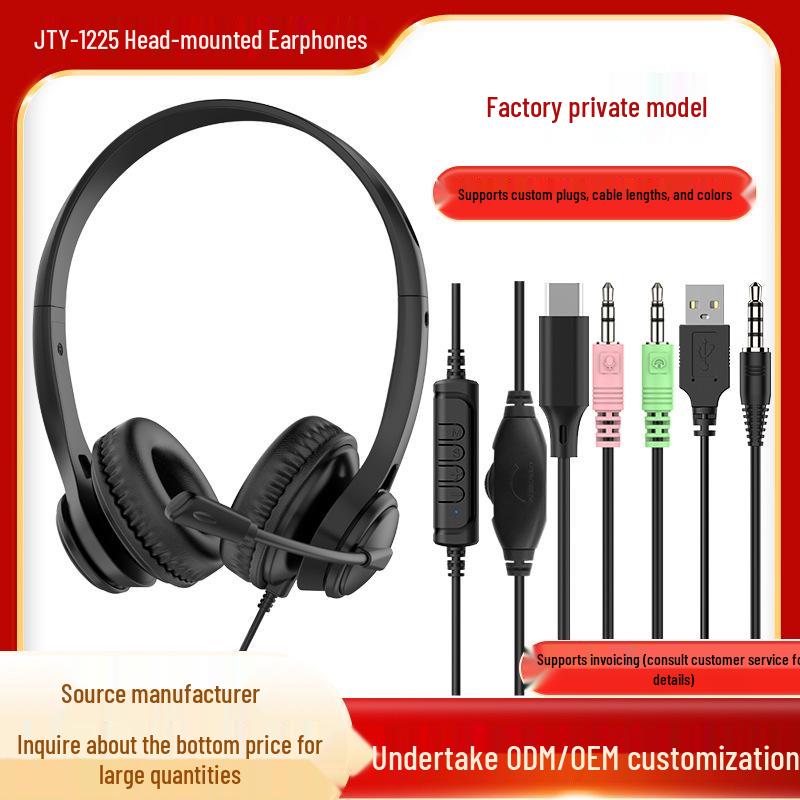 Universal Type-C 3.5mm Over-Ear Headset for Calls, Learning, and Work Meetings - USB Compatible