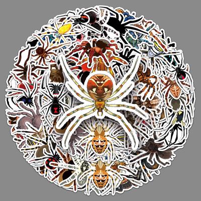 50 Spider Doodle Stickers Personalized Cartoon Insect Animal Decoration Water Cup Stationery Mobile Computer Stickers