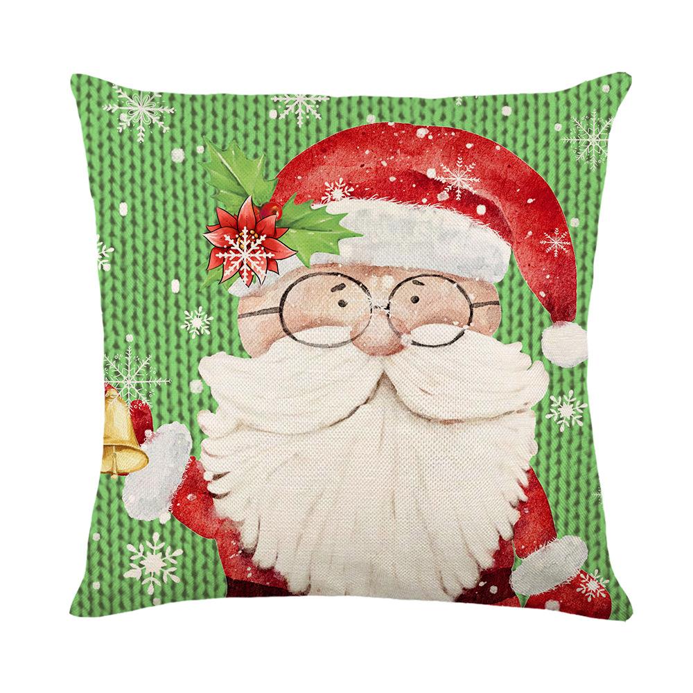 Weihnachts-Kissenbezug Polyester Weihnachts-Schneemann-Druck Heim-Kissenbezug Wohnzimmer Sofa Kissenbezug