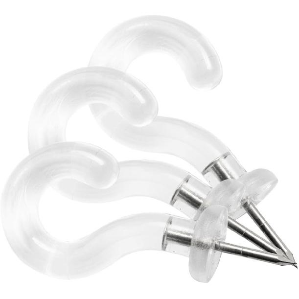 Push Pin Wall Hook - Klear Kindness (Transparent) - 40-Count