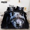 3D Wolf Space Duvet Cover Tiger Lion Animal Pattern Bedding Set Light And Dark Meet Wolf Moon Comforter Cover With Pillowcases
