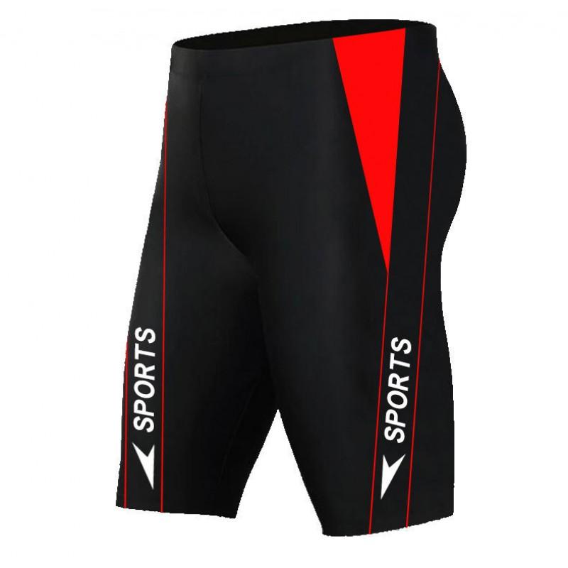 Mens Quick-Dry Mid-Thigh Swim Trunks With Color Block Design Swimming Training Competition Youth Adult