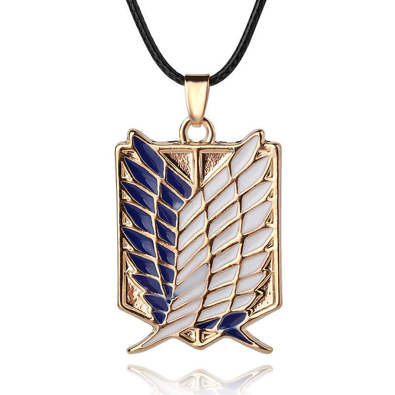 Attack On Titan Necklaces Pendants Wings Of Liberty Metal Unisex Leather Chain Fashion Children Jewelry Pendant Two Colors