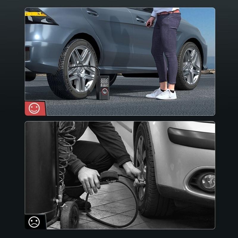 Car Jump Starters Air Compressor Wireless Tire Inflator Pump Digital Tire Inflator Automotive Starting Device with Light