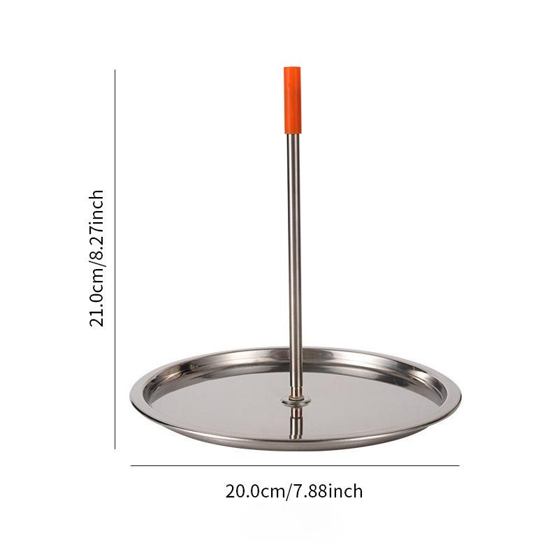 Removable Handle Stainless Steel Chicken Roasting Rack with Base, Vertical Skewer Grill Meat Rack (Light Grey,L&Other)