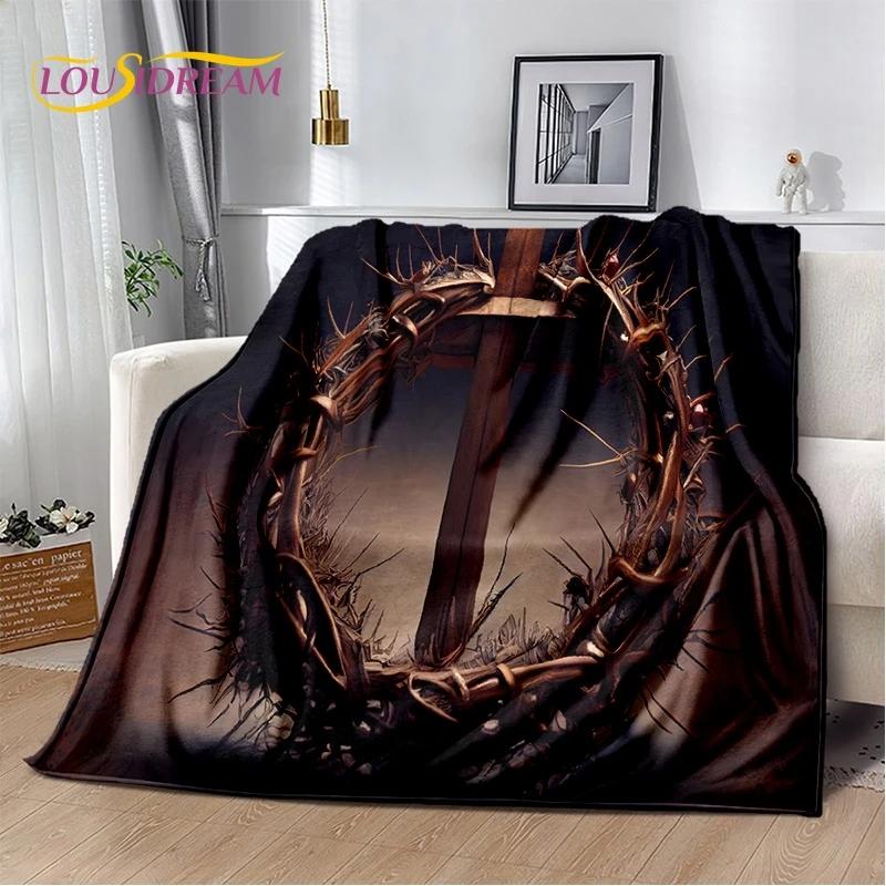 3D Pray Holy Bible Cross Jesus Soft Flannel Blanket for Bed Bedroom Sofa Picnic,Throw Blanket for Cover Outdoor Leisure Nap Gift