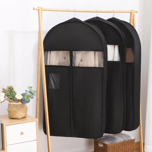[.co.jp Exclusive] TITIROBA Clothing Covers, 10cm Gusset, Non-Woven Fabric, Suit Cover, Storage Cover, Insect Repellent Pocket, Zippered Bottom Closur