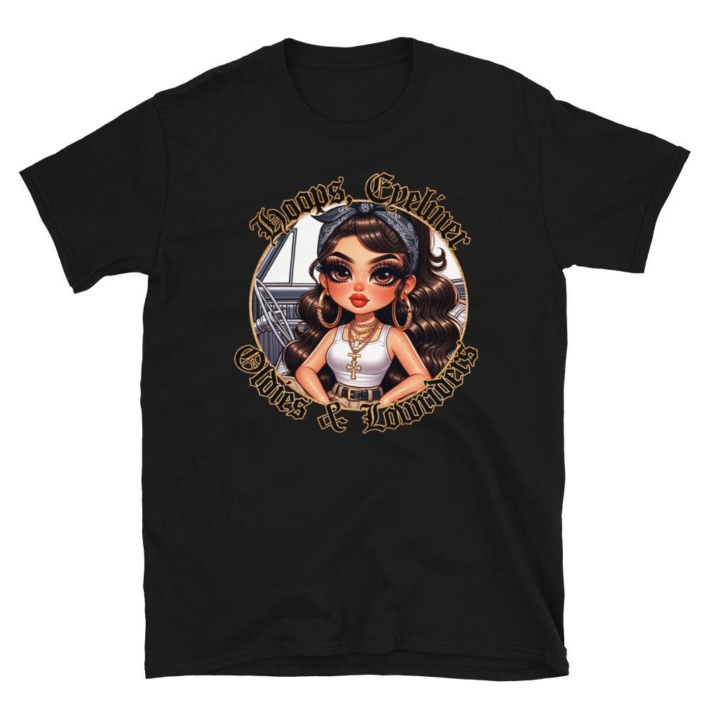 LOWRIDER OLDIES CHOLO CHOLA OLD SCHOOL HIP HOP 90s Short-Sleeve Unisex T shirt 4XL