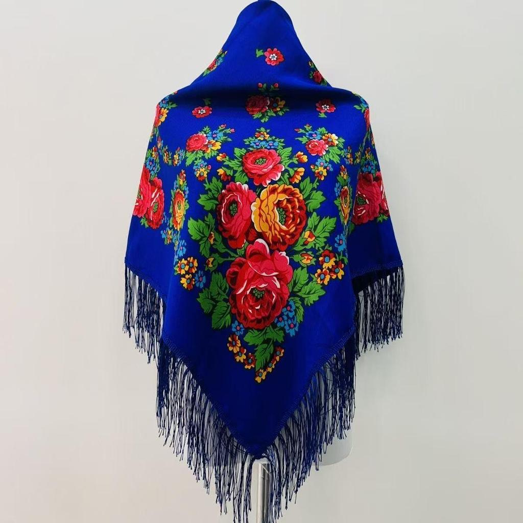Women's Versatile Russian Ethnic Scarf - Spring/Autumn Shawl for Travel Photography