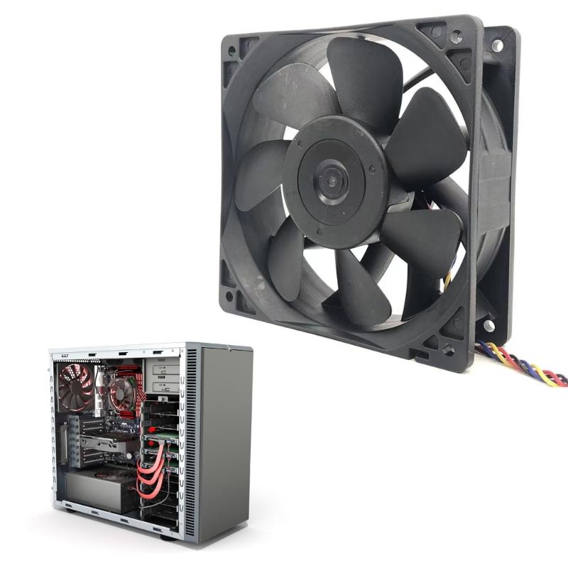 120mm 6000RPM Cooling Fan 12V 2.7A Low Noise Cooling Case Fan Replacement Part for PC Desktop Receiver Accessories