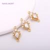 14K Gold Plating Inlaid Cubic Zirconia Crown Connector Fittings For Bracelet Necklace Making DIY Jewelry Making Accessories