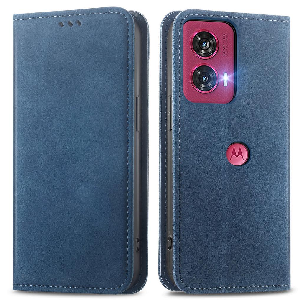 For Motorola Edge 50 Fusion 5G Card Slots Case Skin-Touch PU Leather Phone Cover