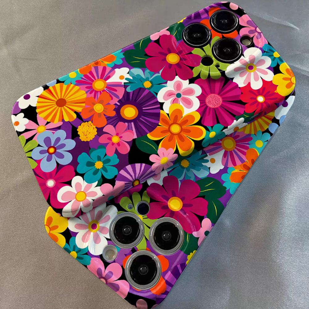 Colorful Retro Floral Glossy Film Hard PC Phone Case for Xiaomi Redmi Note 15 13 12S 12 11S 11 10 9 Pro Plus Max 4G 5G