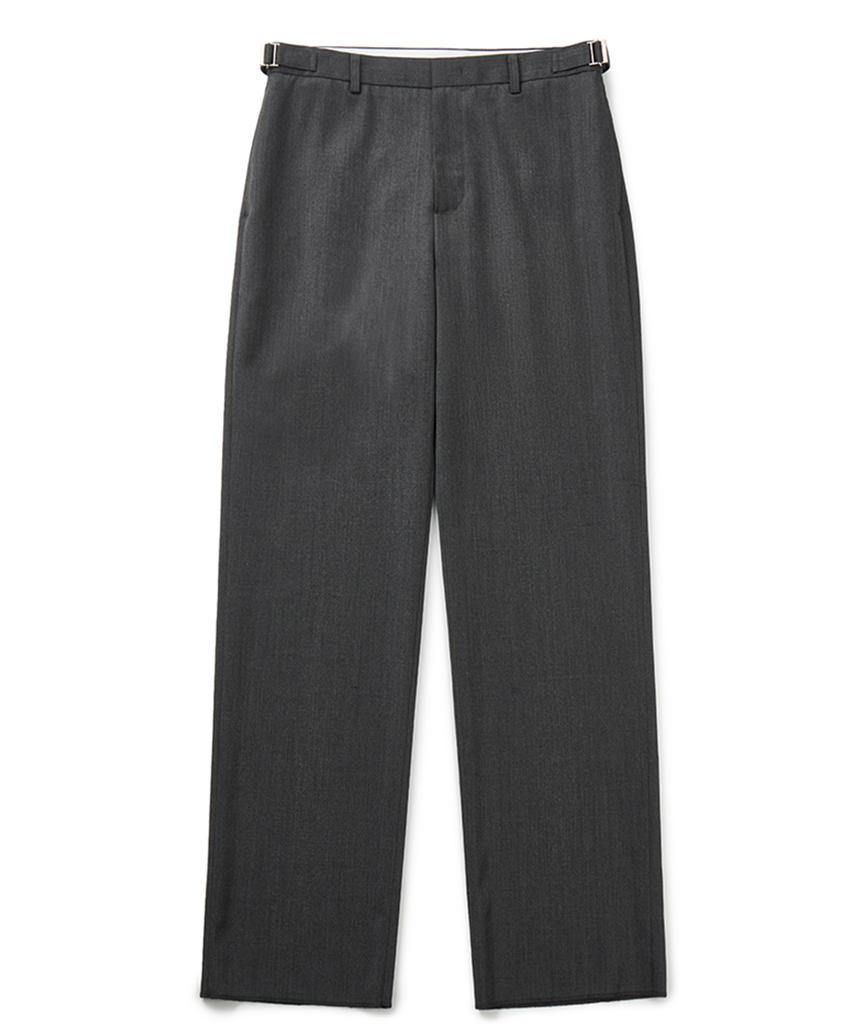 Neibieol Fine Wool No-Tuck Straight Pants - Charcoal
