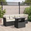 VidaXL Garden Lounge Set 5 Pcs with Cushions Black Braided Resin 3326087