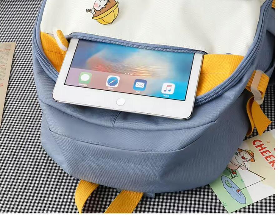 School Backpack Youth Backpack 5-in-1 Set Pencil Case Bag Pouch Large