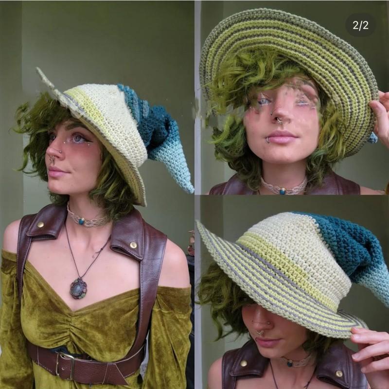 New Style Fisherman Hat for Girls, Handmade Dotted Stage Hat, British Men's Outdoor Sun Protection Hat