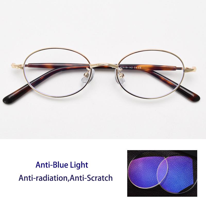 Retro Metall Kleine Ovale Blaulichtfilter Lesebrille Für Frau Und Mann Altersweitsichtigkeitsbrille Mit Dioptrie +1.0 +2.25 +2.75 +3.0