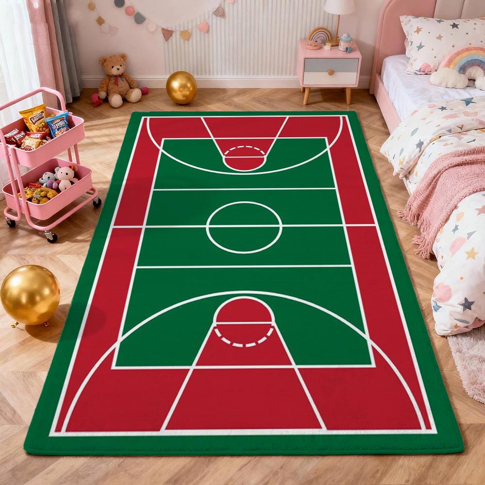 Wooden Basketball Court Indoor Rug Durable Stainresistant Easyclean Carpet For Bedroom Door Living Room Area Home Party Decor Birthday Gift