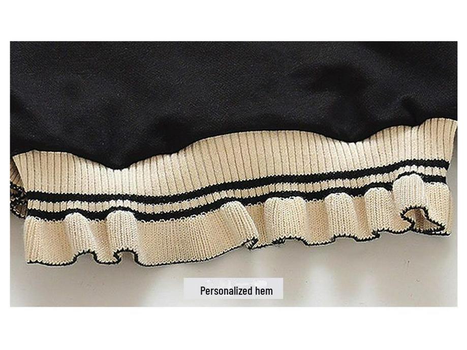 Stylová dvoudílná sportovní souprava s dlouhým rukávem pro holčičky na jaro a podzim 2025