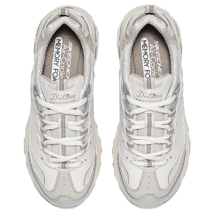Skechers D'LITES 1.0 Women Taupe Low Top Dad Shoes Comfortable Wear Resistant 150246-TPE