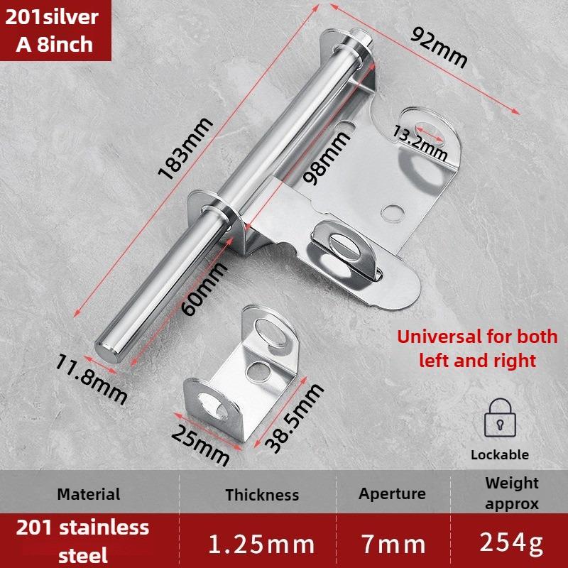 1PCS Stainless Steel Door Latch Solid Sliding Bolts Latch Home Hardware Gate Safety Toilet Door Lock