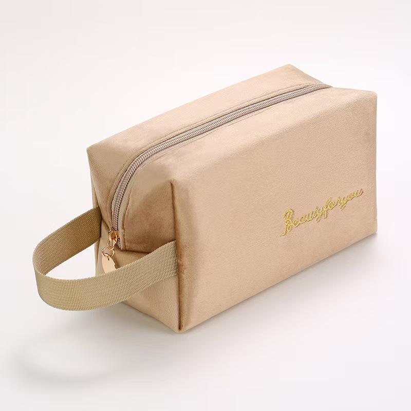 Samt-Make-up-Tasche: Hochkapazitives, Premium 4-teiliges Kosmetik- und Lippenstiftaufbewahrungsset