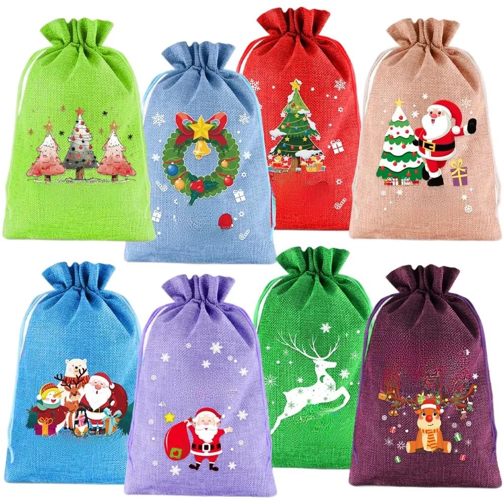 For Kids For Parties Holiday Present Bags Christmas Drawstring Bags Festive Gifting Assorted Colors Present Bags