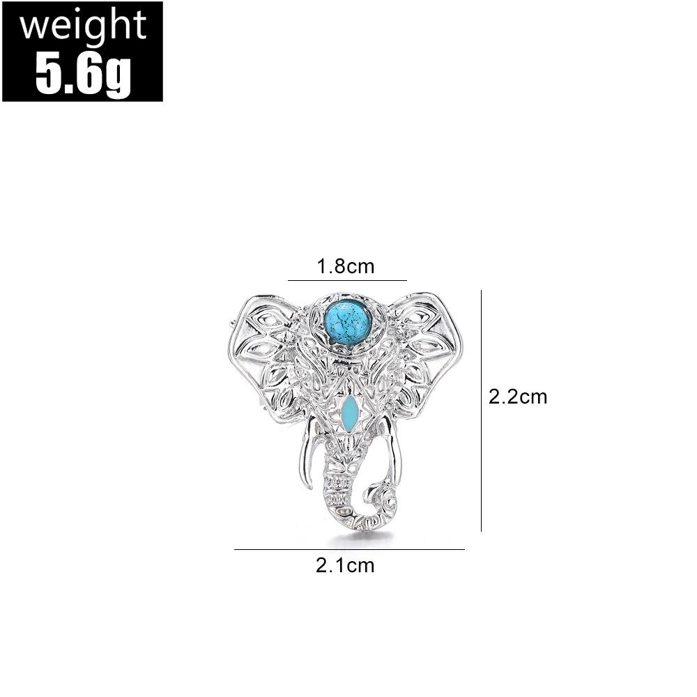 Exquisite Retro Bohemian Elephant Turquoise Ring – Hot-Selling European and American Style