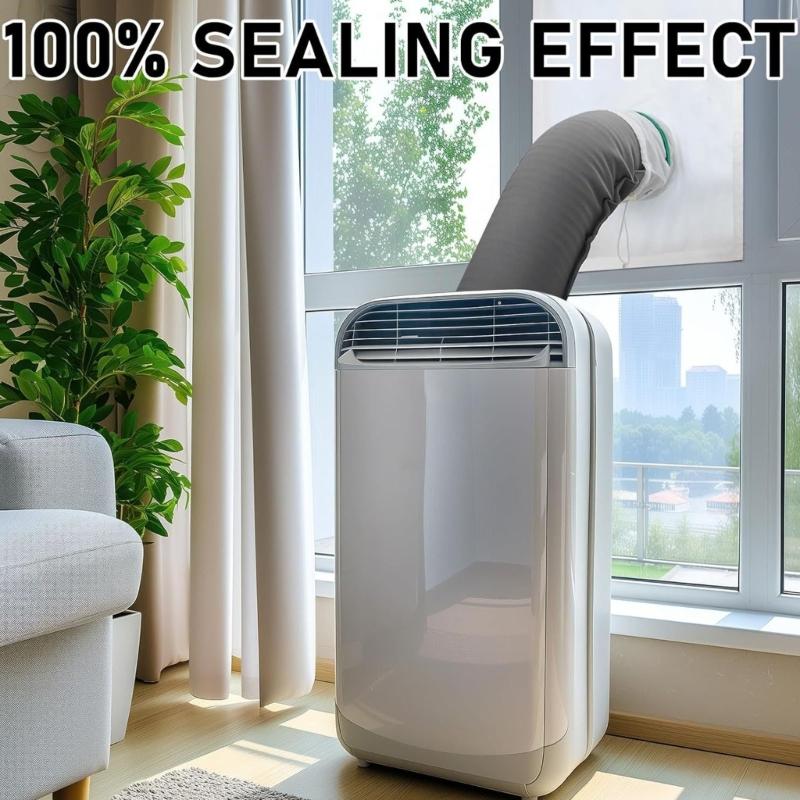 Portable Air Conditioning Exhaust Hose Cover and Window Seal Set Adjustable Length Hose Insulation Sleeve for Window