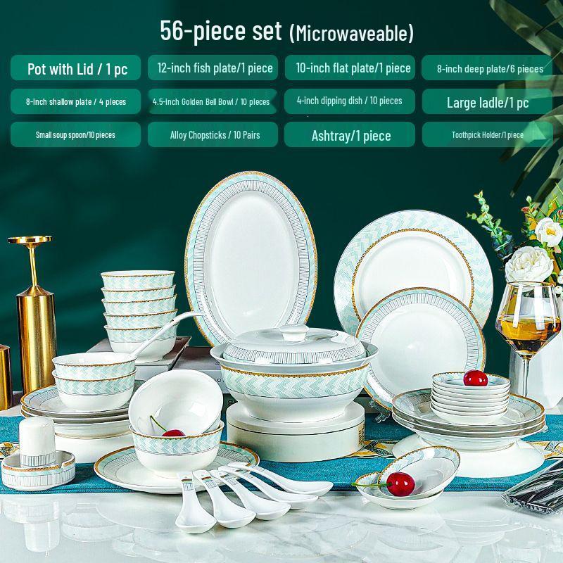 Luxury European Bone China Dinnerware Set:
