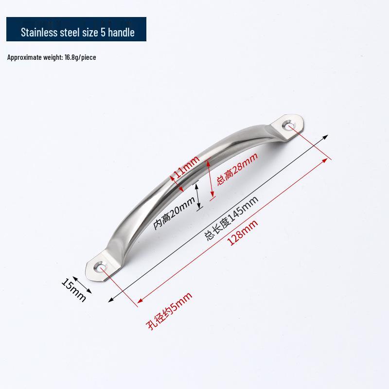 Stainless Steel Curved Pull Handle for Kitchen Cabinets, Wardrobe Doors, and Chopping Boards