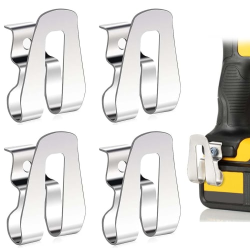 PAVIKE Drill Belt Clip Hooks (Set of 4) - Electric Drill Hooks, Alloy Steel Screwdriver Belt Clips, Power Tool Hooks with Screws, Portable Drill Chuck