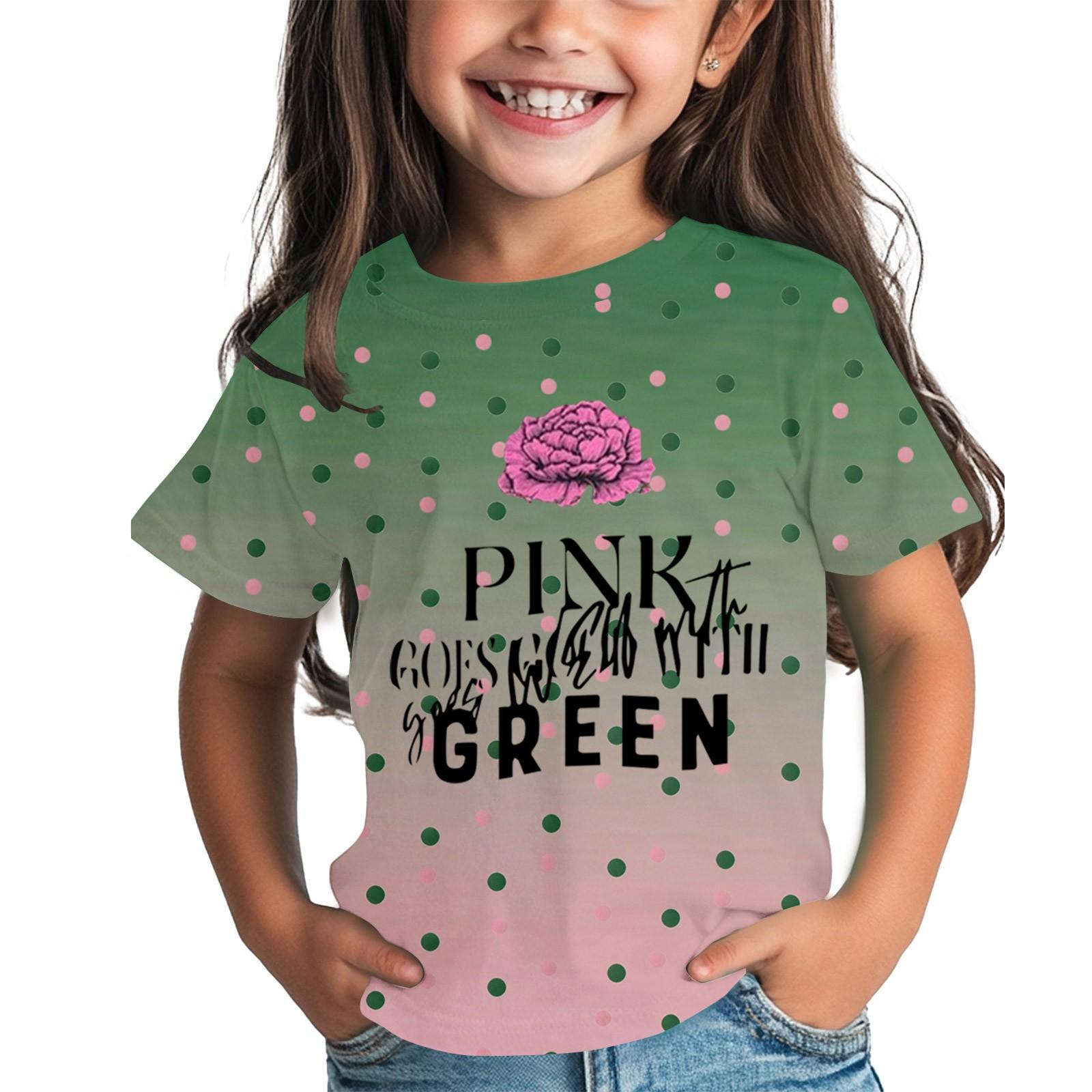 

Футболка для детей для мальчиков и девочек с принтом, цветная, с коротким рукавом, свободный крой, пуловер, топы