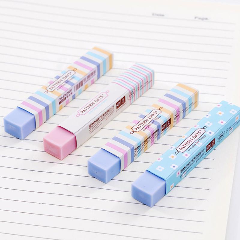 Eraser Candy-colored Small Fresh Floral Pattern Long Strip Eraser Less Crumbs Ultra-clean Student