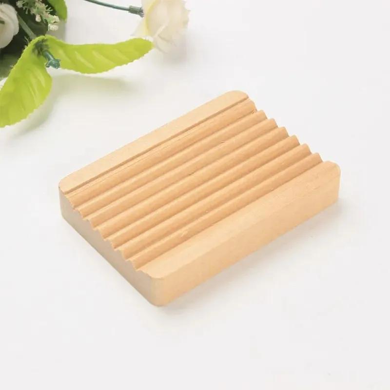 Draining Rack Soap Dishes Natural Wooden Drainage Soap Rack Plate Tray Holders Box Shower Hand Washing Soaps Holder YLE055