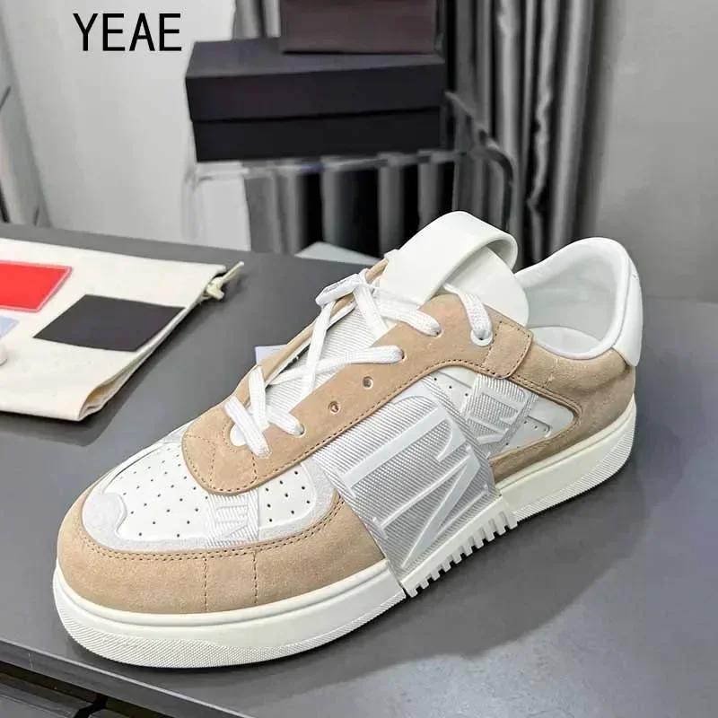 High-quality luxury trend colorful patchwork letters casual shoes High-end men's and women's leather shoes
