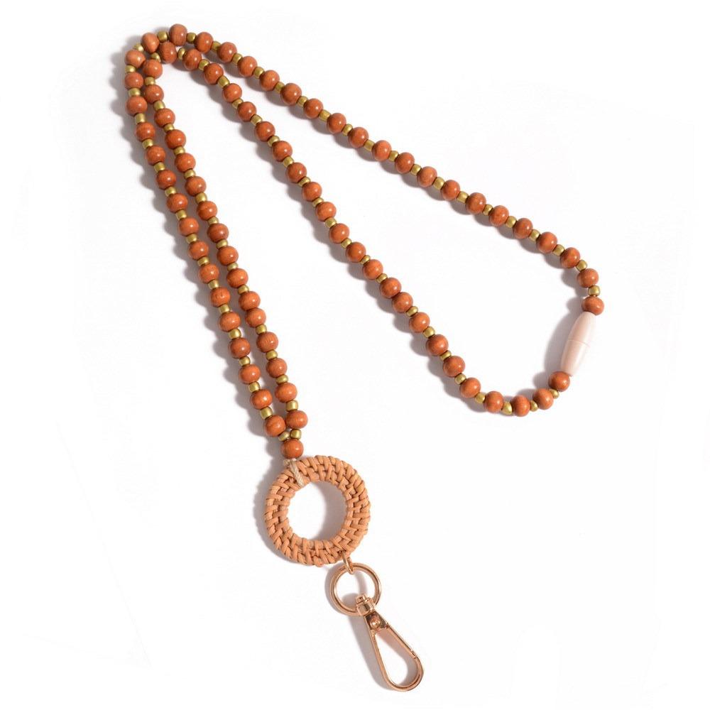 

Деревянные бусины Держатель для бейджа ID Значки Держатель для удостоверения личности Подарочный брелок для офиса