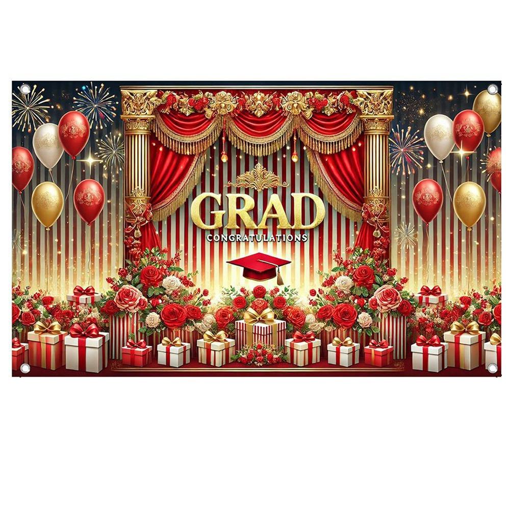 Congrats Grad Graduates Background Celebrate Happy Graduation Banner  Photography Props