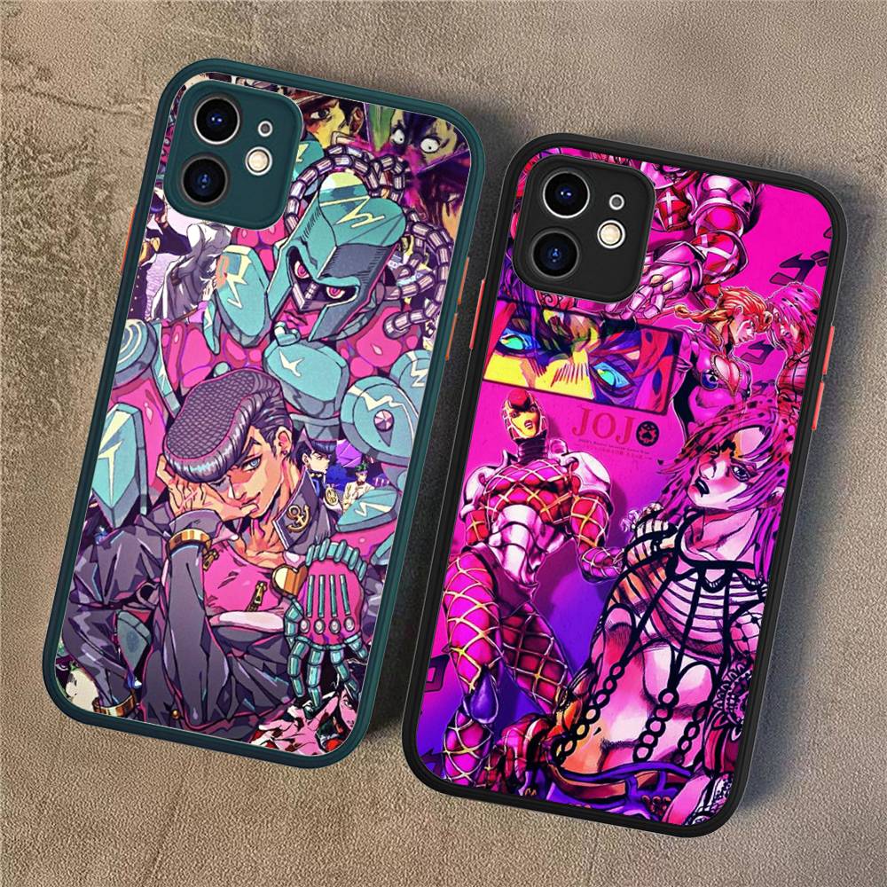 Anime Jojo Bizarre Adventure For IPhone 16 15 14 Plus 13 12 11 Pro Max X XS MAX Translucent Matte Shockproof Cover